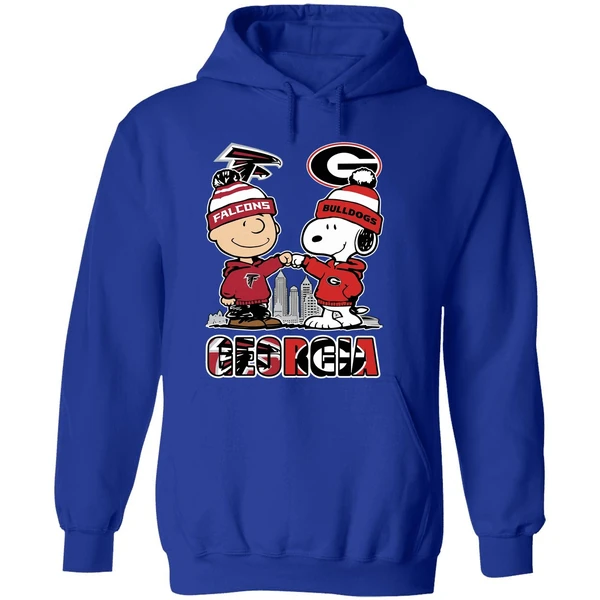 Snoopy And Charlie Brown Atlanta Falcons And Georgia Bulldogs Hoodie - Image 7