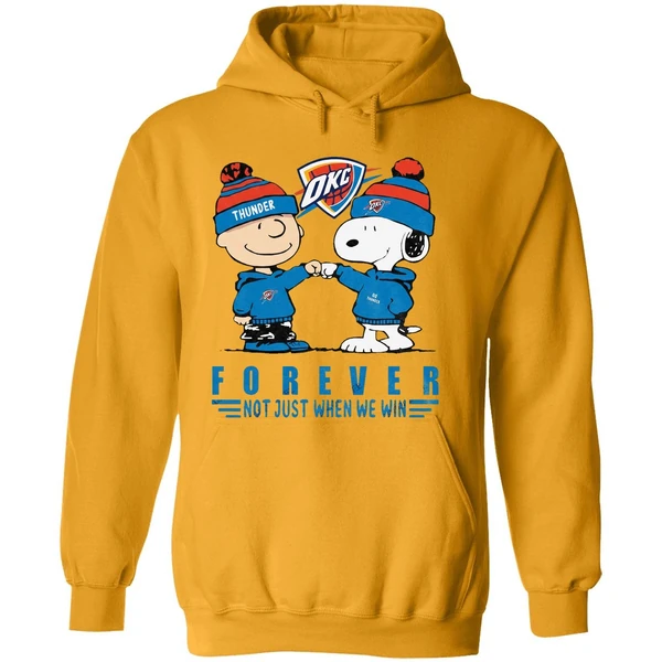 Snoopy And Charlie Brown Vs Oklahoma City Thunder Not Just When We Win Hoodie