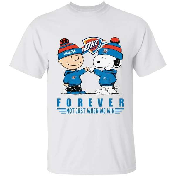 Snoopy And Charlie Brown Vs Oklahoma City Thunder Not Just When We Win Shirt