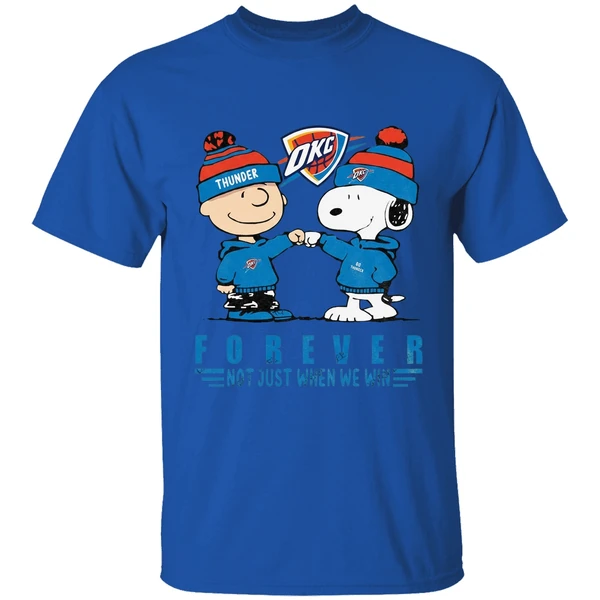 Snoopy And Charlie Brown Vs Oklahoma City Thunder Not Just When We Win Shirt - Image 5