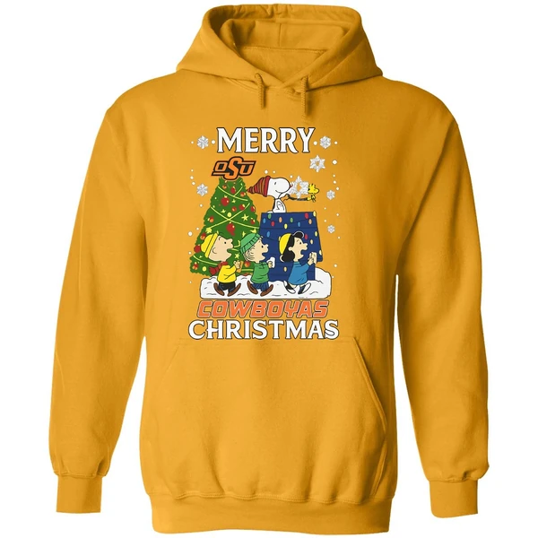 Snoopy And Friends Peanuts Merry Oklahoma State Cowboys Hoodie
