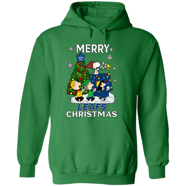 Snoopy And Friends Peanuts Merry Toronto Maple Leafs Hoodie - Image 2