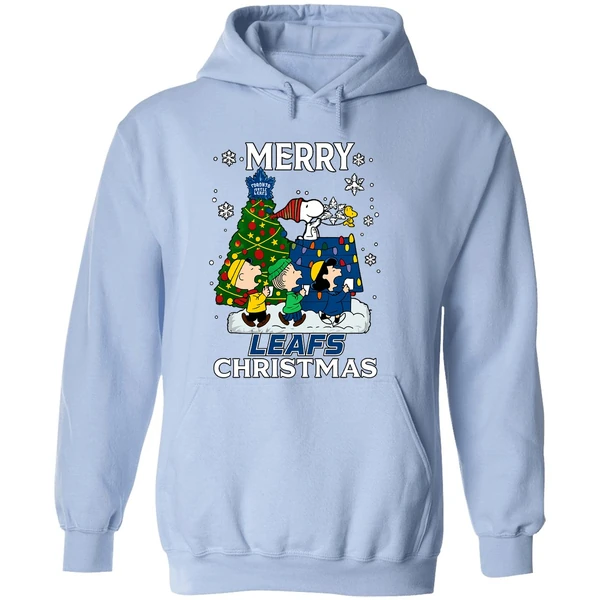 Snoopy And Friends Peanuts Merry Toronto Maple Leafs Hoodie - Image 4