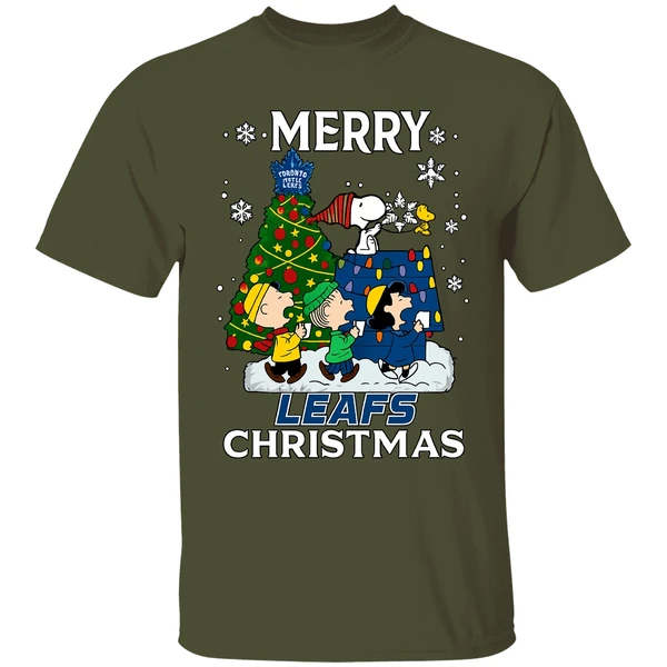 Snoopy And Friends Peanuts Merry Toronto Maple Leafs Shirt - Image 4