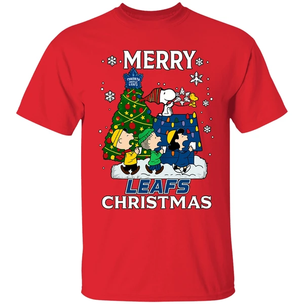 Snoopy And Friends Peanuts Merry Toronto Maple Leafs Shirt - Image 7