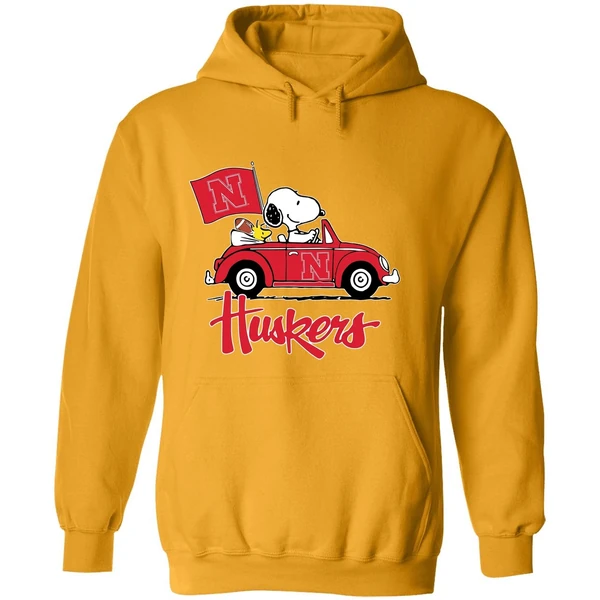 Snoopy And Woodstock Driver Car Nebraska Cornhuskers Hoodie