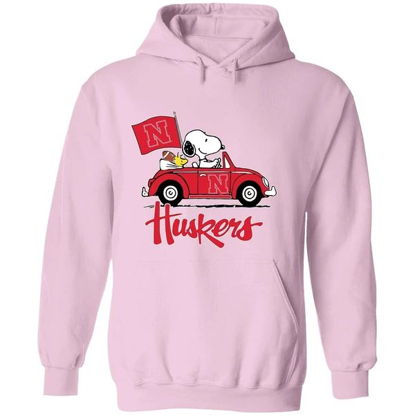 Snoopy And Woodstock Driver Car Nebraska Cornhuskers Hoodie - Image 5
