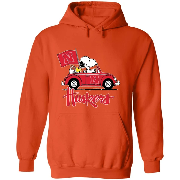 Snoopy And Woodstock Driver Car Nebraska Cornhuskers Hoodie - Image 6