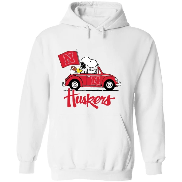 Snoopy And Woodstock Driver Car Nebraska Cornhuskers Hoodie - Image 8