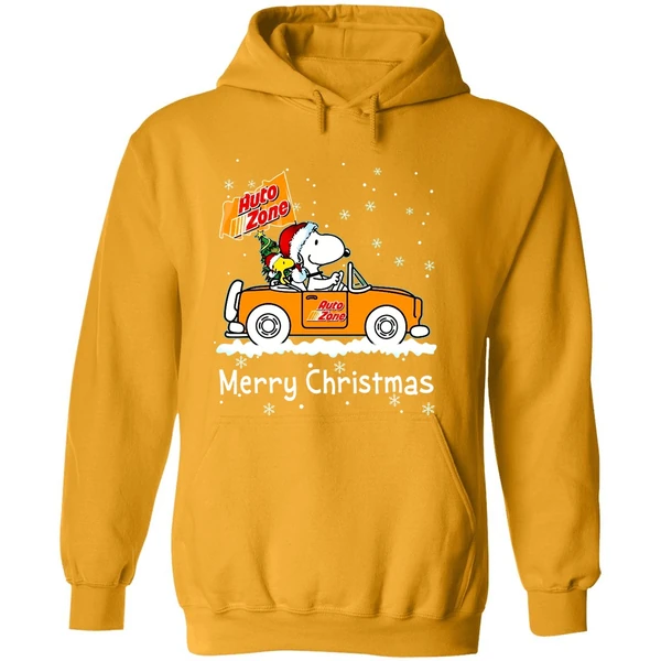 Snoopy And Woodstock Driving Car Auto Zone Christmas 2023 Hoodie