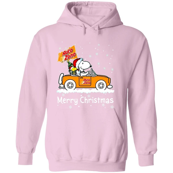 Snoopy And Woodstock Driving Car Auto Zone Christmas 2023 Hoodie - Image 5
