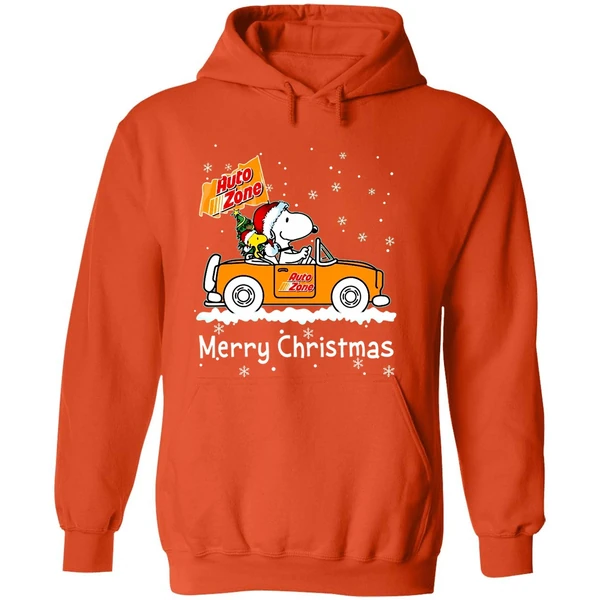 Snoopy And Woodstock Driving Car Auto Zone Christmas 2023 Hoodie - Image 6