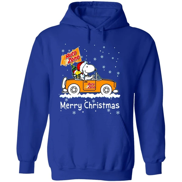 Snoopy And Woodstock Driving Car Auto Zone Christmas 2023 Hoodie - Image 7