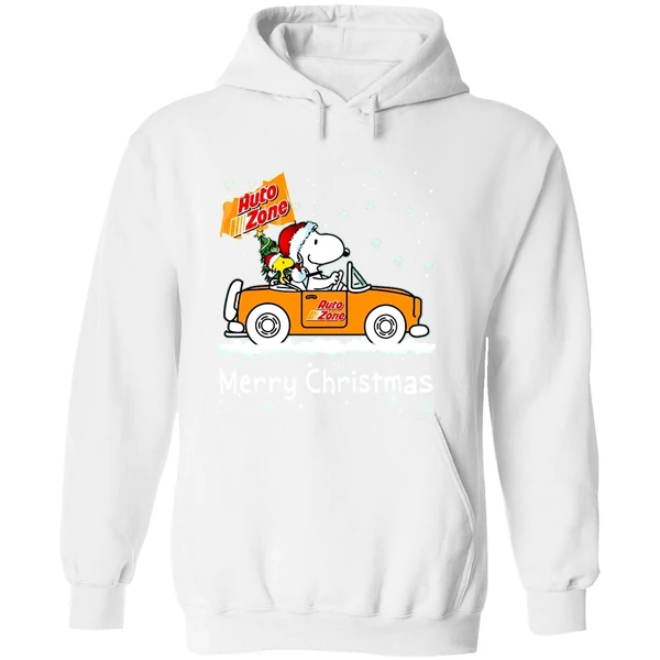 Snoopy And Woodstock Driving Car Auto Zone Christmas 2023 Hoodie - Image 8