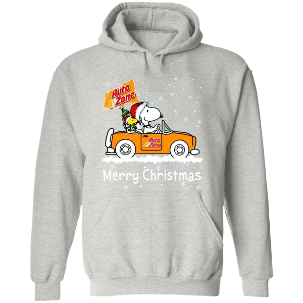 Snoopy And Woodstock Driving Car Auto Zone Christmas 2023 Hoodie - Image 9