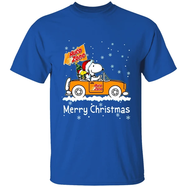 Snoopy And Woodstock Driving Car Auto Zone Christmas 2023 Shirt - Image 8