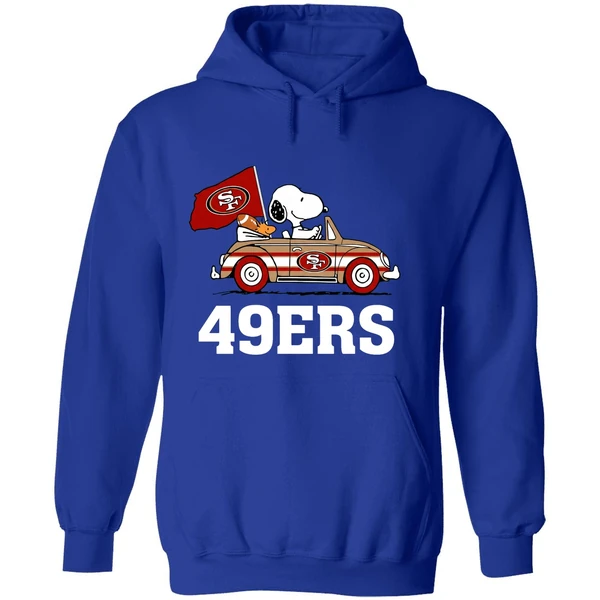 Snoopy And Woodstock Driving Car San Francisco 49ers Hoodie - Image 7