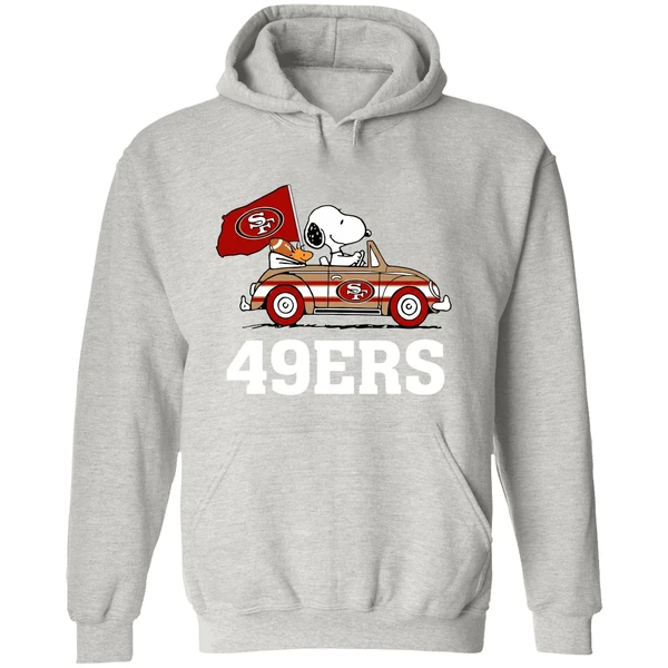 Snoopy And Woodstock Driving Car San Francisco 49ers Hoodie - Image 9