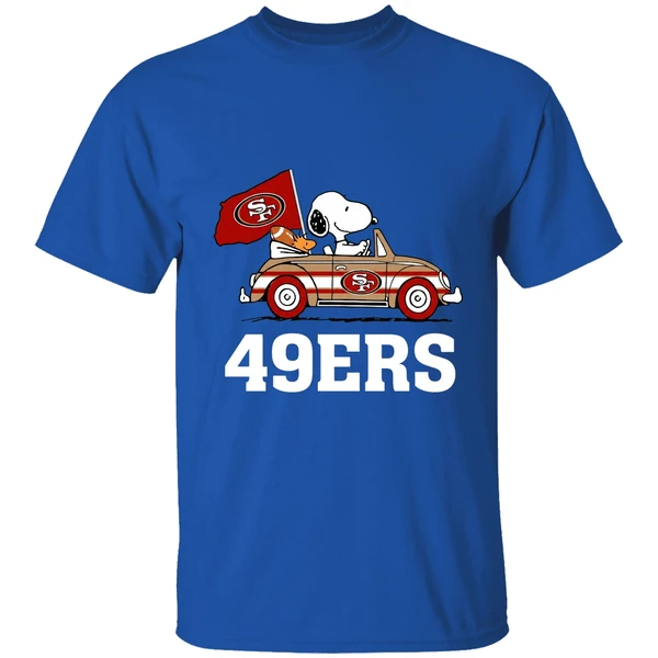 Snoopy And Woodstock Driving Car San Francisco 49ers Shirt - Image 8