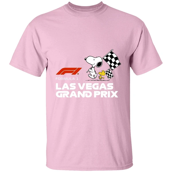snoopy and woodstock formula las vegas grand prix shirt lightpink