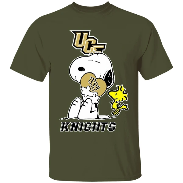 Snoopy And Woodstock Love Ucf Knights Football Shirt - Image 9