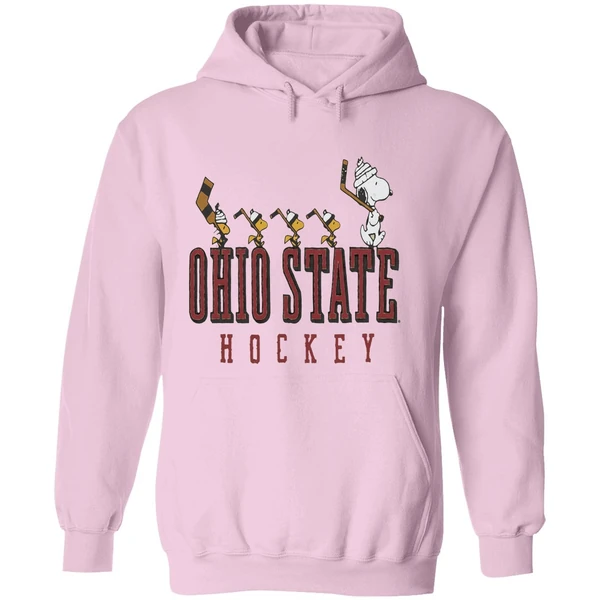 Snoopy And Woodstock Ohio State Buckeyes Hockey Hoodie - Image 5