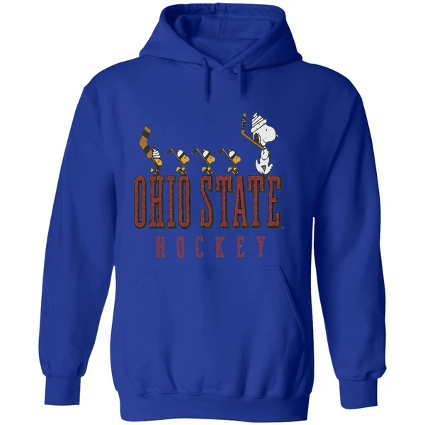 Snoopy And Woodstock Ohio State Buckeyes Hockey Hoodie - Image 7