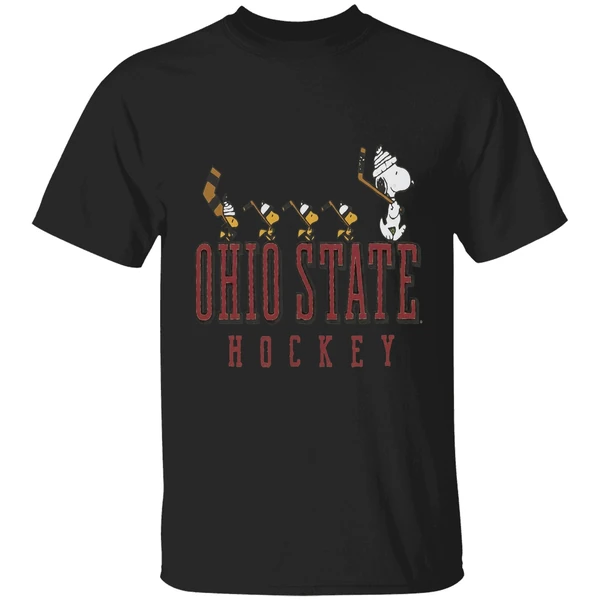 Snoopy And Woodstock Ohio State Buckeyes Hockey Shirt