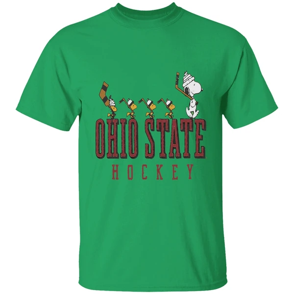 Snoopy And Woodstock Ohio State Buckeyes Hockey Shirt - Image 2