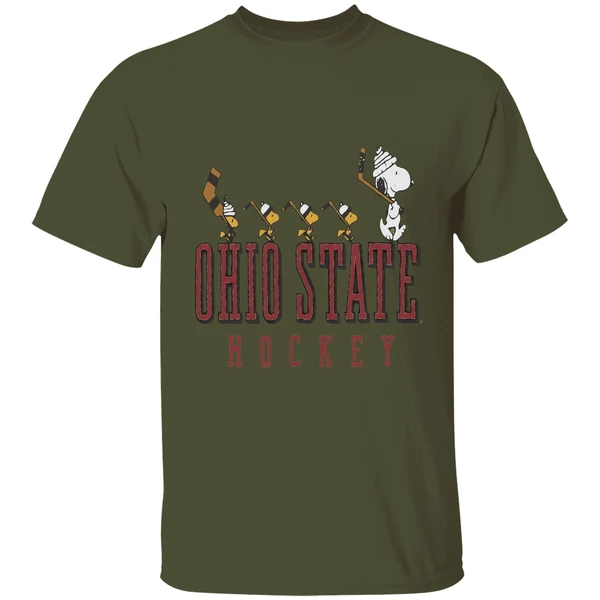 Snoopy And Woodstock Ohio State Buckeyes Hockey Shirt - Image 4