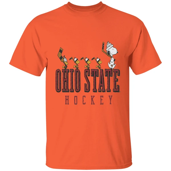 Snoopy And Woodstock Ohio State Buckeyes Hockey Shirt - Image 6