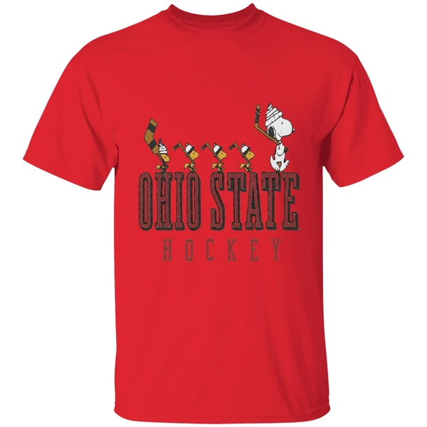 Snoopy And Woodstock Ohio State Buckeyes Hockey Shirt - Image 7