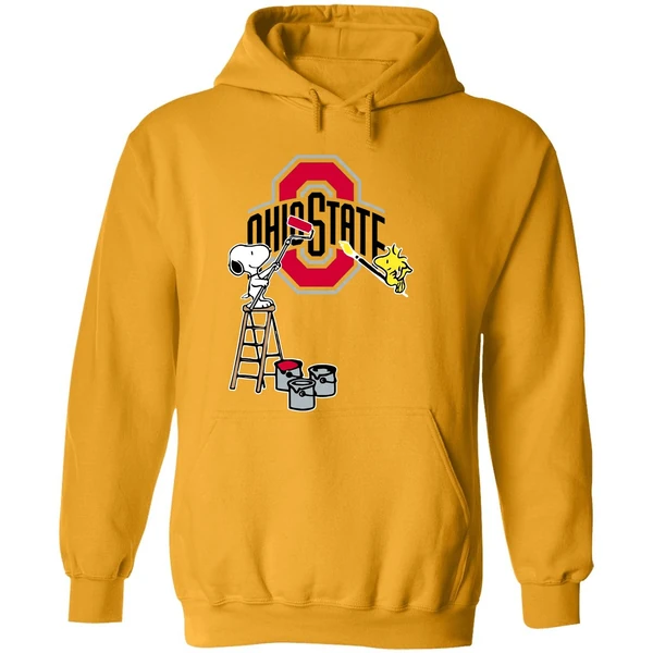 Snoopy And Woodstock Painting Ohio State Buckeyes Hoodie