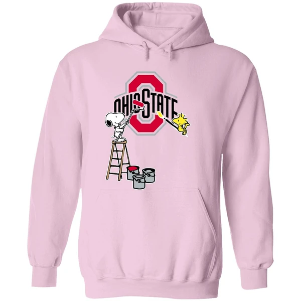 Snoopy And Woodstock Painting Ohio State Buckeyes Hoodie - Image 5
