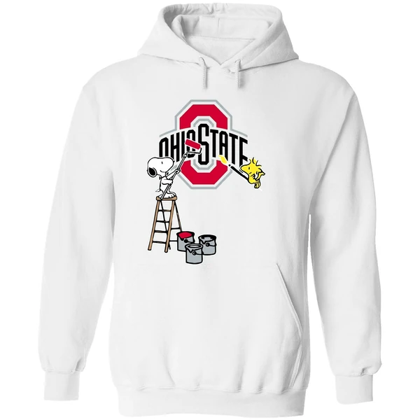 Snoopy And Woodstock Painting Ohio State Buckeyes Hoodie - Image 8
