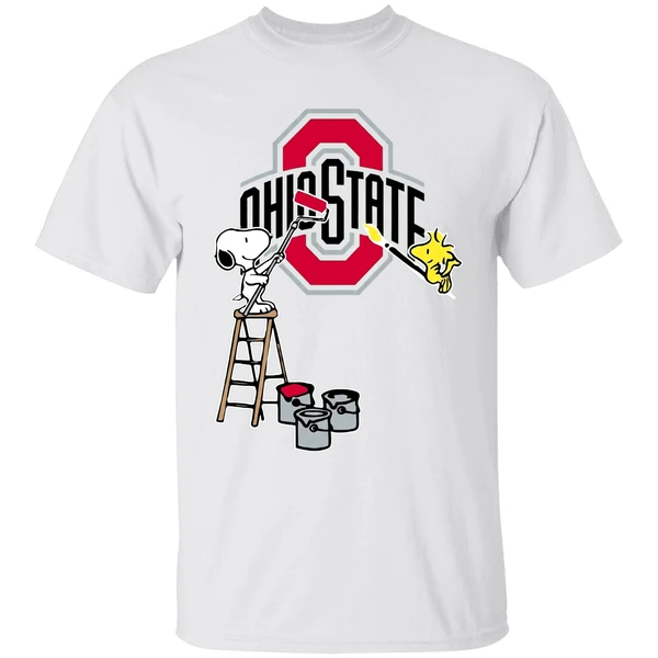 Snoopy And Woodstock Painting Ohio State Buckeyes Shirt