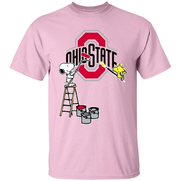 Snoopy And Woodstock Painting Ohio State Buckeyes Shirt - Image 2