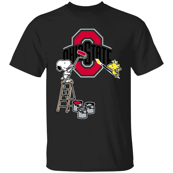 Snoopy And Woodstock Painting Ohio State Buckeyes Shirt - Image 7