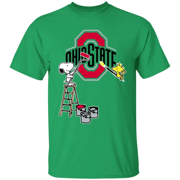 Snoopy And Woodstock Painting Ohio State Buckeyes Shirt - Image 8