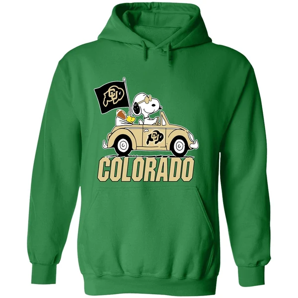 Snoopy And Woodstock Peanut Colorado Buffaloes Hoodie - Image 2