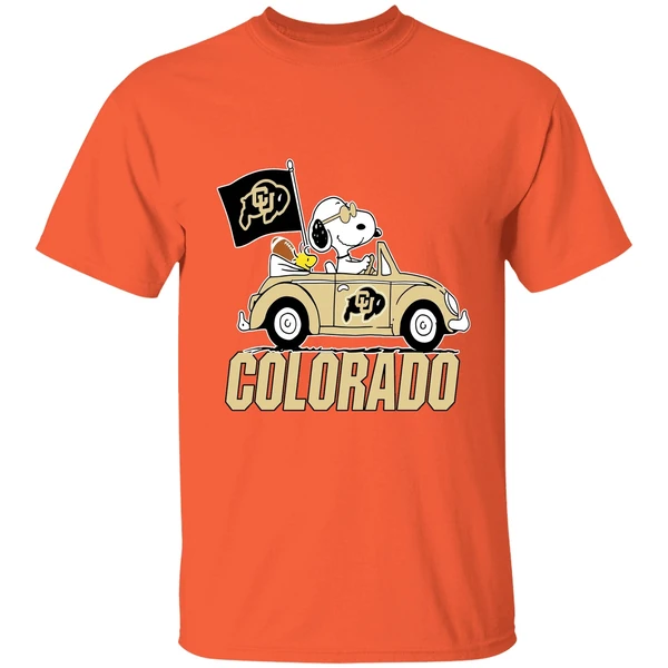 snoopy and woodstock peanut colorado buffaloes shirt orange