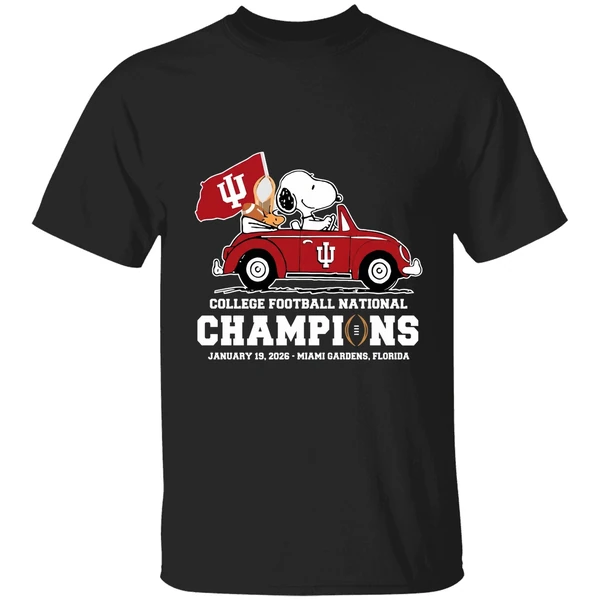 Snoopy And Woodstock Riding Indiana Hoosiers Car College Football National Champions 2026 Shirt