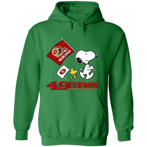 Snoopy And Woodstock San Francisco 49ers Football Hoodie - Image 2