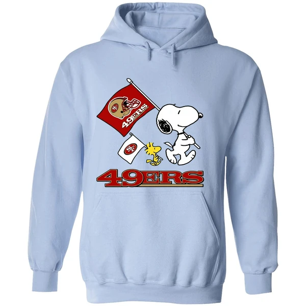 Snoopy And Woodstock San Francisco 49ers Football Hoodie - Image 4