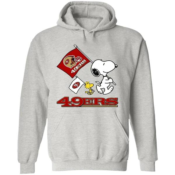 Snoopy And Woodstock San Francisco 49ers Football Hoodie - Image 9