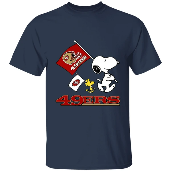 Snoopy And Woodstock San Francisco 49ers Football Shirt - Image 4
