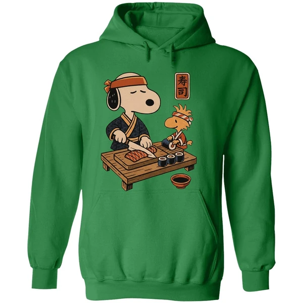 Snoopy And Woodstock Sushi Japan Food Hoodie - Image 2