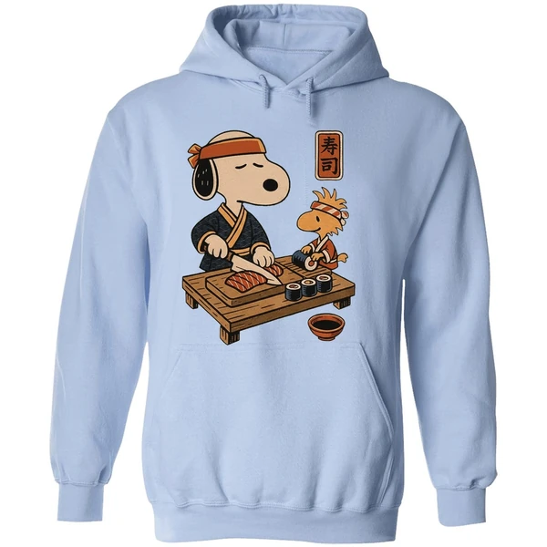 Snoopy And Woodstock Sushi Japan Food Hoodie - Image 4