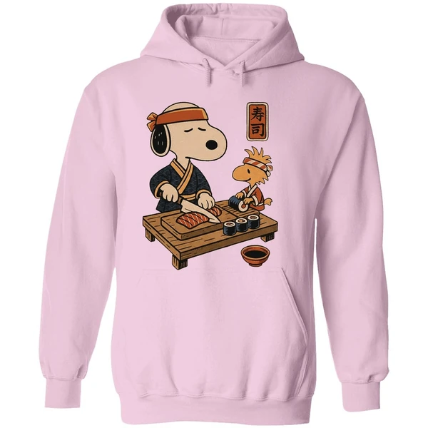 Snoopy And Woodstock Sushi Japan Food Hoodie - Image 5