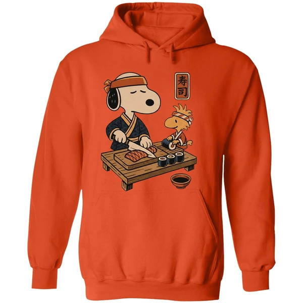 Snoopy And Woodstock Sushi Japan Food Hoodie - Image 6